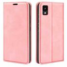 For TCL 30Z Retro-skin Magnetic Suction Leather Phone Case(Pink) - 1
