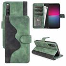 For Sony Xperia 10 IV Stitching Horizontal Flip Leather Phone Case(Green) - 1