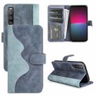 For Sony Xperia 10 IV Stitching Horizontal Flip Leather Phone Case(Blue) - 1