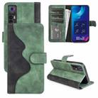 For TCL 30 5G / 30 / 30+ Stitching Horizontal Flip Leather Phone Case(Green) - 1