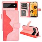 For Google Pixel 7 Stitching Horizontal Flip Leather Phone Case (Pink) - 1