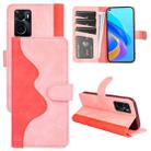 For OPPO A36 / A76 Stitching Horizontal Flip Leather Phone Case (Pink) - 1