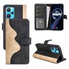 For OPPO Realme 9 Pro+ Stitching Horizontal Flip Leather Phone Case(Black) - 1