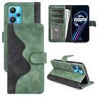 For OPPO Realme 9 Pro+ Stitching Horizontal Flip Leather Phone Case(Green) - 1