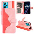 For OPPO Realme 9 Pro+ Stitching Horizontal Flip Leather Phone Case (Pink) - 1