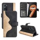 For OPPO Realme 9i Stitching Horizontal Flip Leather Phone Case(Black) - 1