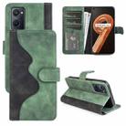For OPPO Realme 9i Stitching Horizontal Flip Leather Phone Case(Green) - 1