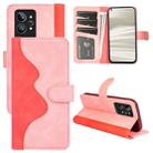 For OPPO Realme GT2 Pro Stitching Horizontal Flip Leather Phone Case (Pink) - 1