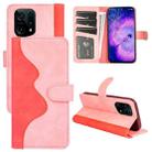 For OPPO Find X5 Stitching Horizontal Flip Leather Phone Case (Pink) - 1