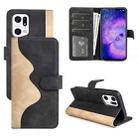 For OPPO Find X5 Pro Stitching Horizontal Flip Leather Phone Case(Black) - 1