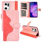 For OPPO Find X5 Pro Stitching Horizontal Flip Leather Phone Case (Pink) - 1