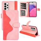 For Samsung Galaxy A33 5G Stitching Horizontal Flip Leather Phone Case (Pink) - 1