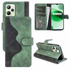 For OPPO Realme C35 Stitching Horizontal Flip Leather Phone Case(Green) - 1