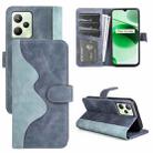 For OPPO Realme C35 Stitching Horizontal Flip Leather Phone Case(Blue) - 1