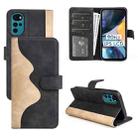 For Motorola Moto G22 4G Stitching Horizontal Flip Leather Phone Case(Black) - 1