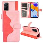 For Xiaomi Redmi Note 11 Pro 5G Global / 4G Stitching Horizontal Flip Leather Phone Case (Pink) - 1