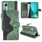 For Xiaomi 12 Stitching Horizontal Flip Leather Phone Case(Green) - 1