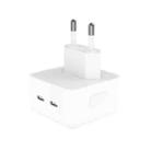 PD 35W Dual USB-C / Type-C Ports Charger for iPhone / iPad Series, EU Plug - 1