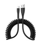 USB to Type-C 1.5m Spring Telescopic Mobile Phone Fast Charging Data Cable - 1