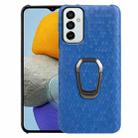 For Samsung Galaxy M23 5G / F23 5G Ring Holder Honeycomb PU Skin Phone Case(Navy Blue) - 1