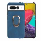 For Google Pixel 7 Ring Holder PU Phone Case(Blue) - 1