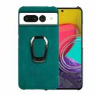 For Google Pixel 7 Ring Holder PU Phone Case(Cyan) - 1