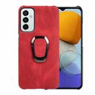 For Samsung Galaxy M53 Ring Holder PU Phone Case(Red) - 1