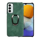 For Samsung Galaxy M53 Ring Holder PU Phone Case(Dark Green) - 1