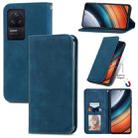 For Xiaomi Redmi K40S Retro Skin Feel Magnetic Leather Phone Case(Blue) - 1
