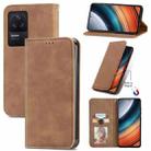 For Xiaomi Redmi K40S Retro Skin Feel Magnetic Leather Phone Case(Brown) - 1