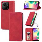 For Xiaomi Redmi 10A Retro Skin Feel Magnetic Leather Phone Case(Red) - 1