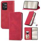 For OPPO Realme GT2 Pro Retro Skin Feel Magnetic Leather Phone Case(Red) - 1