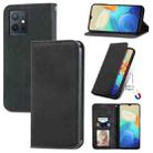 For vivo Y55 5G Retro Skin Feel Magnetic Leather Phone Case(Black) - 1