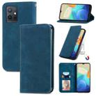 For vivo Y55 5G Retro Skin Feel Magnetic Leather Phone Case(Blue) - 1