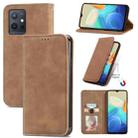 For vivo Y55 5G Retro Skin Feel Magnetic Leather Phone Case(Brown) - 1