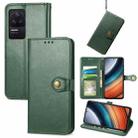 For Xiaomi Redmi K40S Retro Solid Color Buckle Leather Phone Case(Green) - 1