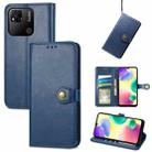 For Xiaomi Redmi 10A Retro Solid Color Buckle Leather Phone Case(Blue) - 1