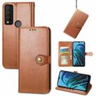 For TCL 30 XE 5G Retro Solid Color Buckle Leather Phone Case(Brown) - 1