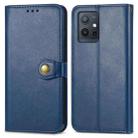For vivo Y55 5G Retro Solid Color Buckle Leather Phone Case(Blue) - 2