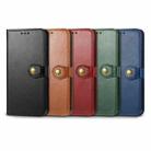 For vivo Y55 5G Retro Solid Color Buckle Leather Phone Case(Blue) - 5