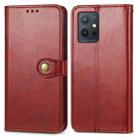 For vivo Y55 5G Retro Solid Color Buckle Leather Phone Case(Red) - 2