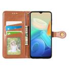 For vivo Y55 5G Retro Solid Color Buckle Leather Phone Case(Bronw) - 3