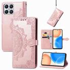 For Honor X8 Mandala Flower Embossed Horizontal Flip Leather Phone Case(Rose Gold) - 1