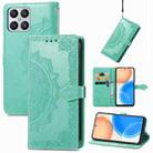 For Honor X8 Mandala Flower Embossed Horizontal Flip Leather Phone Case(Green) - 1