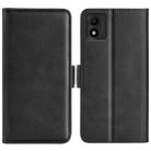 For TCL 303 Dual-side Magnetic Buckle Horizontal Flip Leather Phone Case(Black) - 1