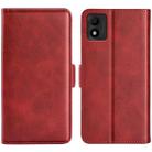 For TCL 303 Dual-side Magnetic Buckle Horizontal Flip Leather Phone Case(Red) - 1