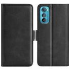 For Motorola Moto Edge 30 5G Dual-side Magnetic Buckle Horizontal Flip Leather Phone Case(Black) - 1