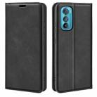 For Motorola Moto Edge 30 5G Retro-skin Magnetic Suction Leather Phone Case(Black) - 1