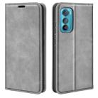 For Motorola Moto Edge 30 5G Retro-skin Magnetic Suction Leather Phone Case(Grey) - 1