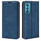 For Motorola Moto Edge 30 5G Retro-skin Magnetic Suction Leather Phone Case(Dark Blue) - 1